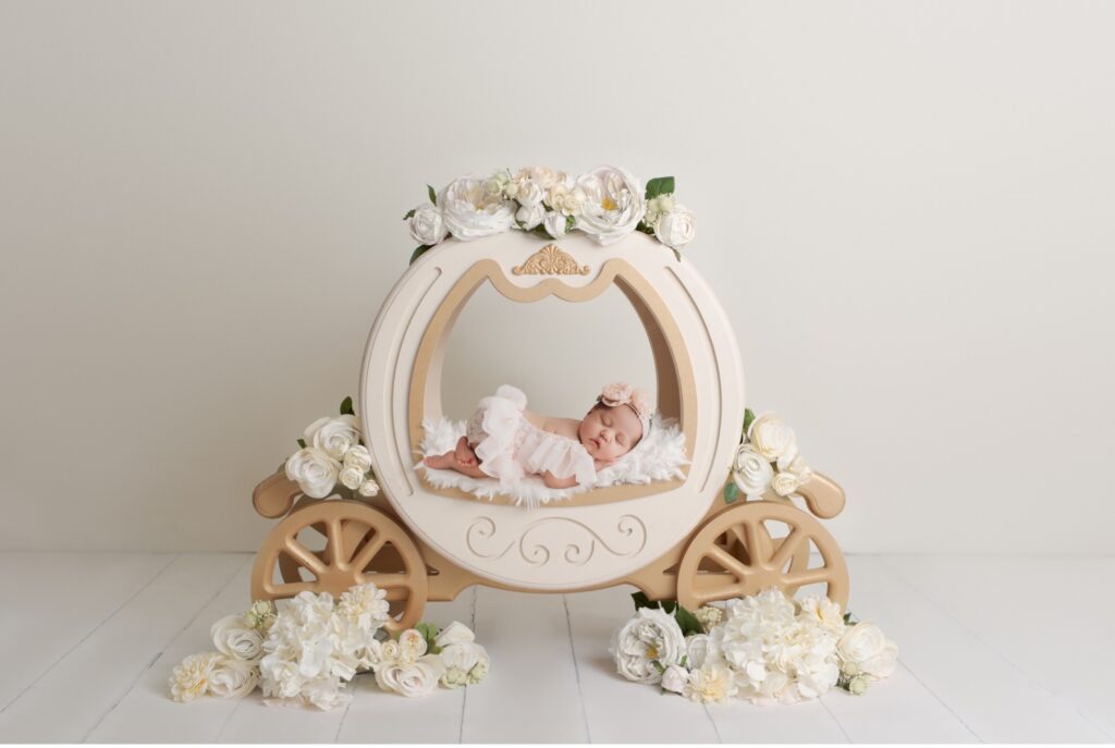 baby sleeping in a carriage