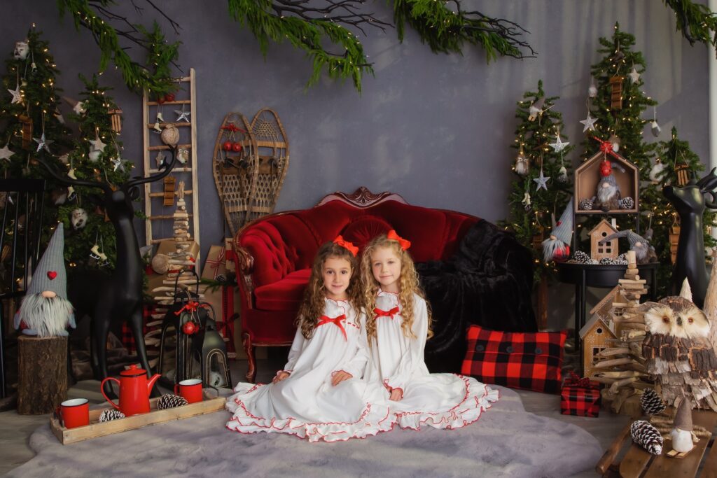 sisters holiday portrait